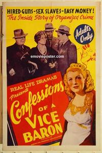 k230 CONFESSIONS OF A VICE BARON one-sheet movie poster '42 hired guns!