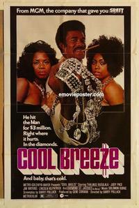 k232 COOL BREEZE one-sheet movie poster '72 blaxploitation, he hit the Man!