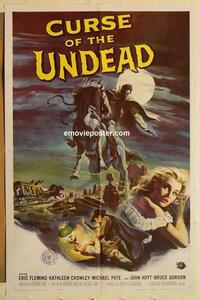 k249 CURSE OF THE UNDEAD one-sheet movie poster '59 cool art, lustful fiend!