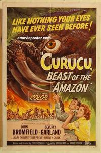 k250 CURUCU BEAST OF THE AMAZON one-sheet movie poster '56 Universal horror!
