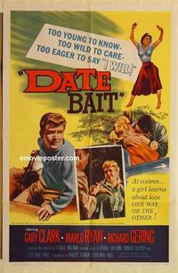 k258 DATE BAIT one-sheet movie poster '60 too young & wild teens!