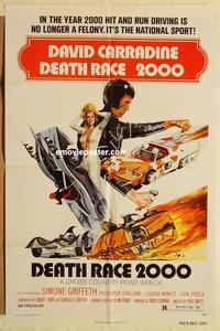 k264 DEATH RACE 2000 one-sheet movie poster '75 Roger Corman, Carradine
