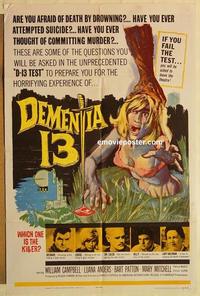 k266 DEMENTIA 13 one-sheet movie poster '63 Francis Ford Coppola, Corman
