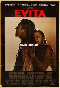 k332 EVITA DS one-sheet movie poster '96 Madonna, Antonio Banderas