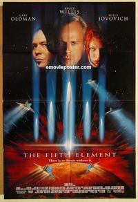 k349 FIFTH ELEMENT DS one-sheet movie poster '97 Bruce Willis, Jovovich
