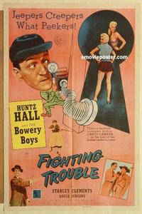 k350 FIGHTING TROUBLE one-sheet movie poster '56 Bowery Boys, Jergens