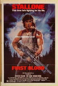 k353 FIRST BLOOD one-sheet movie poster '82 Sylvester Stallone as Rambo!
