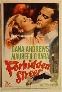 k366 FORBIDDEN STREET one-sheet movie poster '49 Dana Andrews, O'Hara