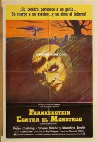 k370 FRANKENSTEIN & THE MONSTER FROM HELL Spanish/US one-sheet movie poster '74