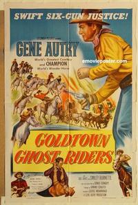 k413 GOLDTOWN GHOST RIDERS one-sheet movie poster '53 Gene Autry