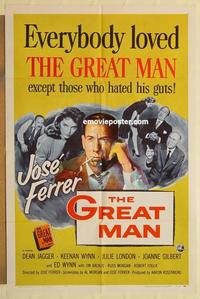 k428 GREAT MAN one-sheet movie poster '57 Jose Ferrer, Julie London