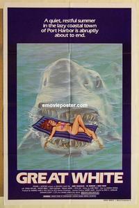 k432 GREAT WHITE style A one-sheet movie poster '82 great shark image!