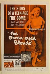 k437 GREEN-EYED BLONDE one-sheet movie poster '57 bad girl Susan Oliver!