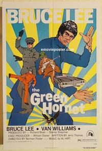 k434 GREEN HORNET white title style one-sheet movie poster '74 Bruce Lee