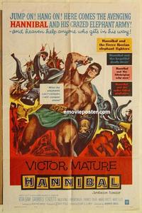 k446 HANNIBAL one-sheet movie poster '60 Victor Mature, Edgar Ulmer