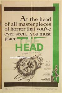 k448 HEAD one-sheet movie poster '62 classic schlocky horror