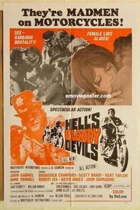k456 HELL'S BLOODY DEVILS one-sheet movie poster '70 madmen on motorcycles!
