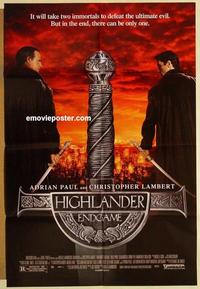 k463 HIGHLANDER ENDGAME DS one-sheet movie poster '00 Chris Lambert, Paul