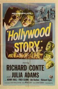 k469 HOLLYWOOD STORY one-sheet movie poster '51 Richard Conte, Julie Adams
