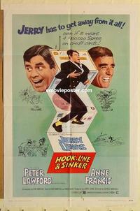 k474 HOOK, LINE & SINKER one-sheet movie poster '69 Jerry Lewis