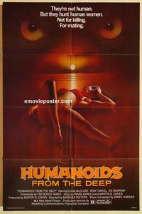 k487 HUMANOIDS FROM THE DEEP one-sheet movie poster '80 classic horror!