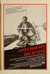 k489 HUNTER one-sheet movie poster '80 Steve McQueen, Eli Wallach