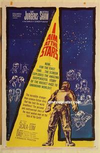 k492 I AIM AT THE STARS style B one-sheet movie poster '60 Wernher Von Braun