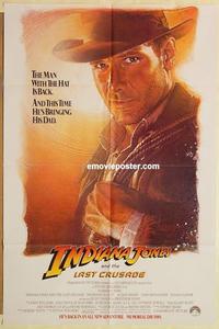 k515 INDIANA JONES & THE LAST CRUSADE int'l advance one-sheet movie poster '89