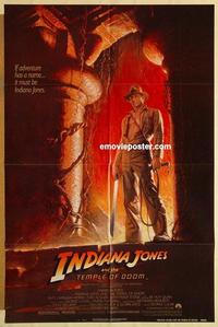 k516 INDIANA JONES & THE TEMPLE OF DOOM one-sheet movie poster '84 Ford