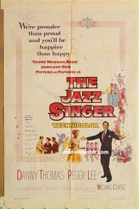k537 JAZZ SINGER one-sheet movie poster '53 Danny Thomas, Peggy Lee
