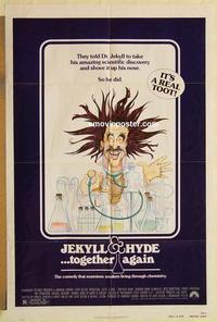 k538 JEKYLL & HYDE TOGETHER AGAIN one-sheet movie poster '82 drugs!