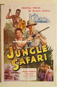 k551 JUNGLE SAFARI one-sheet movie poster '56 Ruth Roman, Africa