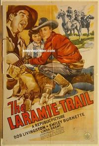 k583 LARAMIE TRAIL one-sheet movie poster '44 Robert Livingston, western!
