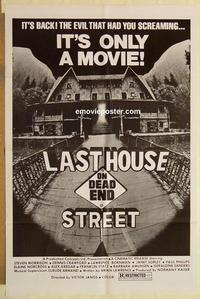 k587 LAST HOUSE ON DEAD END STREET one-sheet movie poster '77 horror!
