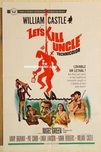 k602 LET'S KILL UNCLE one-sheet movie poster '66 William Castle horror!