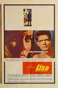 k608 LISA one-sheet movie poster '62 Stephen Boyd, Dolores Hart