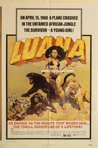k622 LUANA one-sheet movie poster '73 jungle sex, female Tarzan!