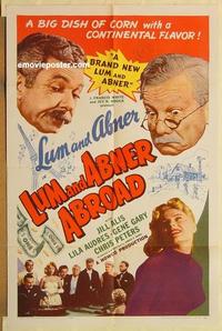 k625 LUM & ABNER ABROAD one-sheet movie poster '56 Monte Carlo, gambling!