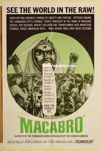 k629 MACABRO one-sheet movie poster '66 wild horror documentary!