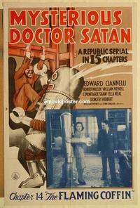 k704 MYSTERIOUS DOCTOR SATAN Chap 14 one-sheet movie poster '40 cool robot!