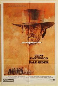 k753 PALE RIDER one-sheet movie poster '85 great Clint Eastwood art!