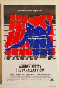 k755 PARALLAX VIEW style B one-sheet movie poster '74 Warren Beatty, Cronyn