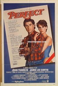 k759 PERFECT one-sheet movie poster '85 sexy Jamie Lee Curtis & Travolta!