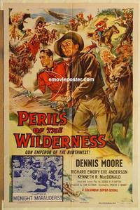k760 PERILS OF THE WILDERNESS Chap 10 one-sheet movie poster '55 serial