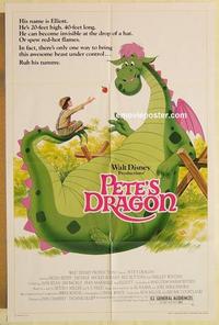 k764 PETE'S DRAGON one-sheet movie poster R84 Walt Disney, Wenzel art!