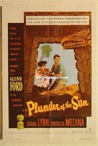k778 PLUNDER OF THE SUN one-sheet movie poster '53 Glenn Ford, Diana Lynn