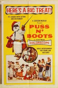 k799 PUSS 'N BOOTS one-sheet movie poster '63 Mexican cat!