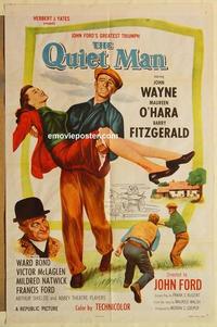 k803 QUIET MAN one-sheet movie poster R57 John Wayne, Maureen O'Hara