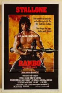 k808 RAMBO FIRST BLOOD 2 one-sheet movie poster '85 Sylvester Stallone
