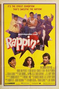 k809 RAPPIN' one-sheet movie poster '85 Mario Van Peebles, break dancing!